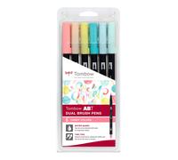 Tombow Feutres pinceau ABT-6P-4 à deux pointes Couleurs candy Lot de 6