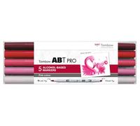 Tombow ABTP-5P-7, Marqueur à base d'alcool ABT PRO avec deux pointes, Couleurs : rose, 5pcs