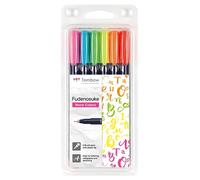 Tombow Marqueur Fudenosuke dur néon assortiment (6)