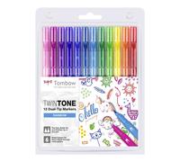Tombow – Feutre double pointe Twintone Rainbow – Set de 12 – Noir G