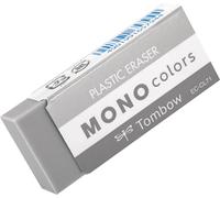 Tombow MONO colors Gomme en plastique coloré sans phtalates et sans latex 19 g pour l'école, le bureau et le dessin Gris