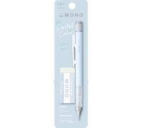 Tombow MONO graph et gomme MONO Bleu glacier. Porte-mine 0,5mm de précision, pointe de 4mm, mécanisme d'agitation, tube en laiton stable, rechargeable, gomme incluse. Gomme MONO. [SH-MG44-PE04A]