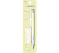 Tombow MONO graph et gomme MONO Jaune crème. Porte-mine 0,5mm de précision, pointe de 4mm, mécanisme d'agitation, tube en laiton stable, rechargeable, gomme incluse. Gomme MONO. [SH-MG54-PE04A]