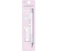 Tombow MONO graph et gomme MONO Rose.Porte-mine 0,5mm de précision, pointe de 4mm, mécanisme d'agitation, tube en laiton stable, rechargeable, gomme incluse. Gomme MONO. [SH-MG85-PE04A]