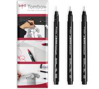 Tombow Mono Lot de 3 stylos à dessin à pointe fine - Résistant à l'eau et à la lumière - 0,05/0,1/0,2 mm - Encre noire - Emballage cadeau