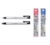 Tombow Mono Zero Lot de 4 gommes rondes et carrées et recharges (couleur au choix) - Argenté