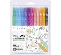 TOMBOW Painter à double fibre "TwinTone" Pastell Colours Set de 12 pièces