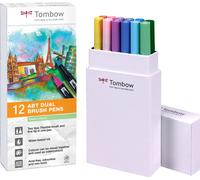 TOMBOW Peintre double fibre "Dual Brush Pen ABT" couleurs pastel 12 crayons