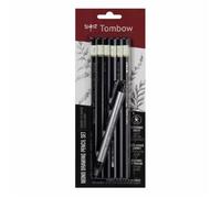 Tombow Set de crayons graphite MONO-6PC-SET Lot de 6 2H HB B 2B 4B 6B porte-gomme Multicolore