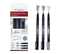 Tombow Set Fudenosuke Trilogy, Contenu : 3 Fudenosukes pointe dure, souple et gris, pour la calligraphie, le lettering, les croquis, WS-BHS-3P