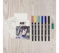 Tombow Tombow ABT Dual Brush Pen set 6 pcs Manga Moon
