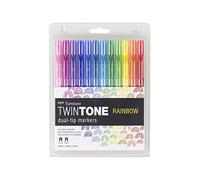 Tombow tombow feutre double pointe "twintone" rainbow, set de 12 noir G