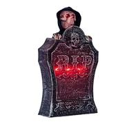 Tombstone - Glowing Skull, Red Eyes Graveyard Halloween Decor