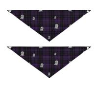 Tombstone Lot de 2 écharpes à carreaux pour chien Accessoires de mode pour animaux de compagnie à différentes étapes 76,2 x 30,5 cm