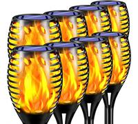 TomCare Lot de 8 lampes solaires d'extérieur - Flammes vacillantes - Lampes solaires d'extérieur - Paysage - Décoration de paysage du crépuscule à l'aube - Marche/arrêt automatique - Pour jardin
