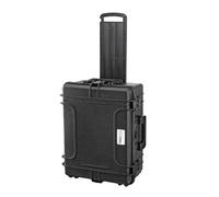 TOMcase Valise avec Trolley, 53x40x24 cm, Grande Mallette d'extérieur étanche avec Insert en Mousse cubique, boîtier Rigide, Coffret Photo, Chariot pour Appareil Photo (Noir)