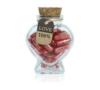 Tomedeks 1 Pièce Capsule Lettres Message dans Une Bouteille en Verre, Cadeau Mignon Bouteille Capsule Letters Message Happy Love Pills pour Petite Ami/Petite Amie Anniversaire Saint Valentin