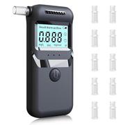 Tomedeks 1 pièce Ethylotest Electronique, Etiloteste Electronique Écran LCD, Portable Alcotest avec Mémoire Affichage Numérique avec 10 Embouts pour Usage Test Person Professionnel Domicile