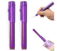 Tomedeks 2 Pièces Stylo Faux Billet,Stylo Billet Banque Faux Detecteur, UV Verificateur De Billet De Banque,Utilisé pour Détecter les Faux Billets(Pourpre)