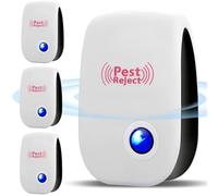 Tomedeks 4 Pièces Répulsif Ultrason Anti-Rongeurs Insectes, Ultrason Anti Moustique, Intérieur Répulsif Électronique Insectes pour Souris, Rats Fourmis Araignées Moustiques