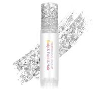 Tomedeks Paillettes Visage Corps Festif - Flash Stick Rotatif Éclat Persistant pour Fêtes Musicales & Soirées - Sécurité pour Peau Sensible (Argent)