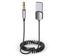 Tomedeks Tomdesk Adaptateur Jack USB Bluetooth 5.3 pour Voiture Récepteur Aux 3.5mm et USB pour Autoradio Enceinte Haut Parleur Amplificateur, Kit Main Libre Voiture Bluetooth