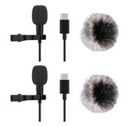 Tomedeks Tomdesk Microphone PC 3.5mm Jack Audio avec Clip et Fourrure Pare-Brise, 2m Mini Micro Asmr Cravate Interview Condensateur Omnidirectionnel avec Adapter USB C, pour iPhone Samsung Xiaomi