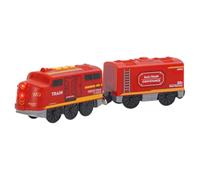Tomedeks train electrique enfant train electrique Train Electrique Enfant pour Voie Ferrée en Bois Compatible avec Thomas, Brio, Chuggington(Thème du camion de pompier)