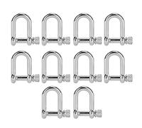 Tomedny 10PCS U Shape Shackle, Sliver Zinc Alloy Bow Shackle for Chains Wirerope Lifting Outdoor Camping Survival Rope Bracelets