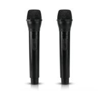 Tomedny 2 pièces faux accessoire de microphone, microphone de jeu en plastique faisant semblant d'accessoires de micro micros simulant la pratique de la parole pour le costume de scène (Noire)