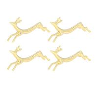 Tomedny 4PCS Repose-Baguettes, Porte-Baguettes Repose-Couteau Conception Animale Mignonne Support de Cuillère en Alliage de Zinc Galvanoplastie Léger pour la Fête au Restaurant à la Maison (Biche)