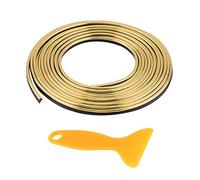 Tomedny Bandes de garniture intérieure de voiture, accessoires de garniture intérieure flexibles de tableau de bord de porte de style de décoration automatique pour toutes les sorties (Plaqué Or)