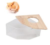 Tomedny Boîte de Bain de Sable pour Hamster, boîte de fouille pour Hamster, conteneur de Bain de Sable en Acrylique, Salle de Bain pour Petits Animaux, Angle Droit, Transparent pour Petit