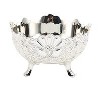 Tomedny Bol à fruits pour comptoir de cuisine, bol de service en métal, assiette de service à bonbons rétro de style européen avec trois pieds pour la décoration de table de salon