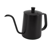 Tomedny Bouilloire à col de cygne, bouilloire à café en acier inoxydable avec long bec verseur, verseuse sur une cafetière goutte à goutte pour le brassage à domicile, le camping (Noir 600ML)