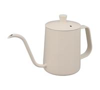 Tomedny Bouilloire à col de cygne, bouilloire à café en acier inoxydable avec long bec verseur, verseuse sur une cafetière goutte à goutte pour le brassage à domicile, le camping (Blanc 600ml)