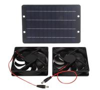 Tomedny Kit de Double Ventilateur à énergie Solaire, équipement de Ventilation d'air de Ventilateur d'extraction résistant aux intempéries 10W 12V 2A pour Serre extérieure de poulailler