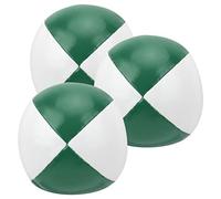 Tomedny Lot de 3 balles de jonglage, balles de avec 4 Panneaux en Cuir PU, Sac de Hacky Doux et Facile pour Les débutants, Jongler avec Les Jeux intérieurs et extérieurs (Vert et Blanc)