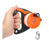Tomedny Moulinet de plongée de 150 Pieds, Moulinet de Ligne de plongée avec poignée, équipement de Ligne de plongée rétractable, Bobine de plongée sous-Marine avec Corde pour Grotte, (Orange)
