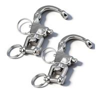 Tomedny Mousqueton pivotant, 1 Paire de Manille à Mousqueton pivotante à mâchoire Manille à mâchoire en Acier Inoxydable Robuste pour Le matériel de gréement de Voile (70mm)