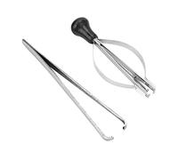 Tomedny Outil de presse à main de montre 2 pièces, Kit de presseur de dissolvant de main de montre, levier de retrait de minute et de seconde outil, ensemble de piston d'extraction pour