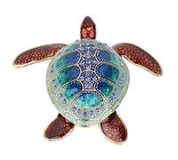 Tomedny Petite boîte à bibelots, boîte à bijoux en forme de tortues en strass, espace de rangement, couleur vive, ornement de tortues de mer brillantes pour la décoration de la maison