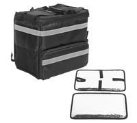 Tomedny Sac à Dos de Livraison de Nourriture, Sac à Pizza isolé Extensible, Sac de Nourriture isolé, Fournitures de Restauration pour Uber Eat, Camping Plage (Noir)