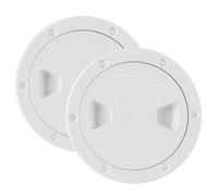 Tomedny Trappe de Bateau 2 pièces, Plaque de Pont de Bateau Panneau d'accès Rond Trappe d'inspection antidérapante avec Couvercle Amovible pour Yacht Marin (6 Pouces (ID 153 mm, épaisseur 5 mm))