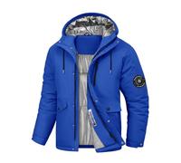 TOMEEK Manteau Homme Veste Ski Imperméable Coupe Vent Hiver Chaud Blousons Homme de Combinaisons de Ski Mesure la Température Possible Avec Capuche et Boussole(Bleu,L)