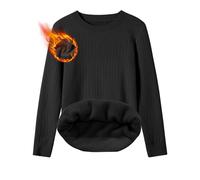 TOMEEK Pull Femme Hiver Chaud col Rond Pull Polaire en Tricot Chic et Elegant Pullover à Manches Longues Thermique Hauts Sweater Casual Chandail Tops