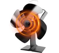 Tomersun Ventilateur à 4 lames pour poêle à bois alimenté par la chaleur - Circulation de la chaleur pour bois/poêle à bûches/cheminée