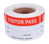 TOMETURE 1 Ensemble Étiquette Nom Invité Rouge en Papier pour Gestion des Entrées, Facile à Utiliser, pour Accès de Bureau et Zones à Forte Circulation 300 Pièces