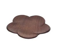TOMETURE 1 Pièce sous-Verre en Bois Foncé Forme de Fleur Support Isolant pour Tasse de Thé Résistant la Chaleur Accessoire pour Salon Cuisine Bureau Décoration de Table