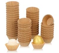 TOMETURE 1000 Caissettes à Muffins en Papier Kraft Brun Naturel, Moules à Mini-muffins Résistants à L’huile, Diamètre 6 Cm, Jetables pour Pâtisserie, Cuisson et Présentation de Desserts